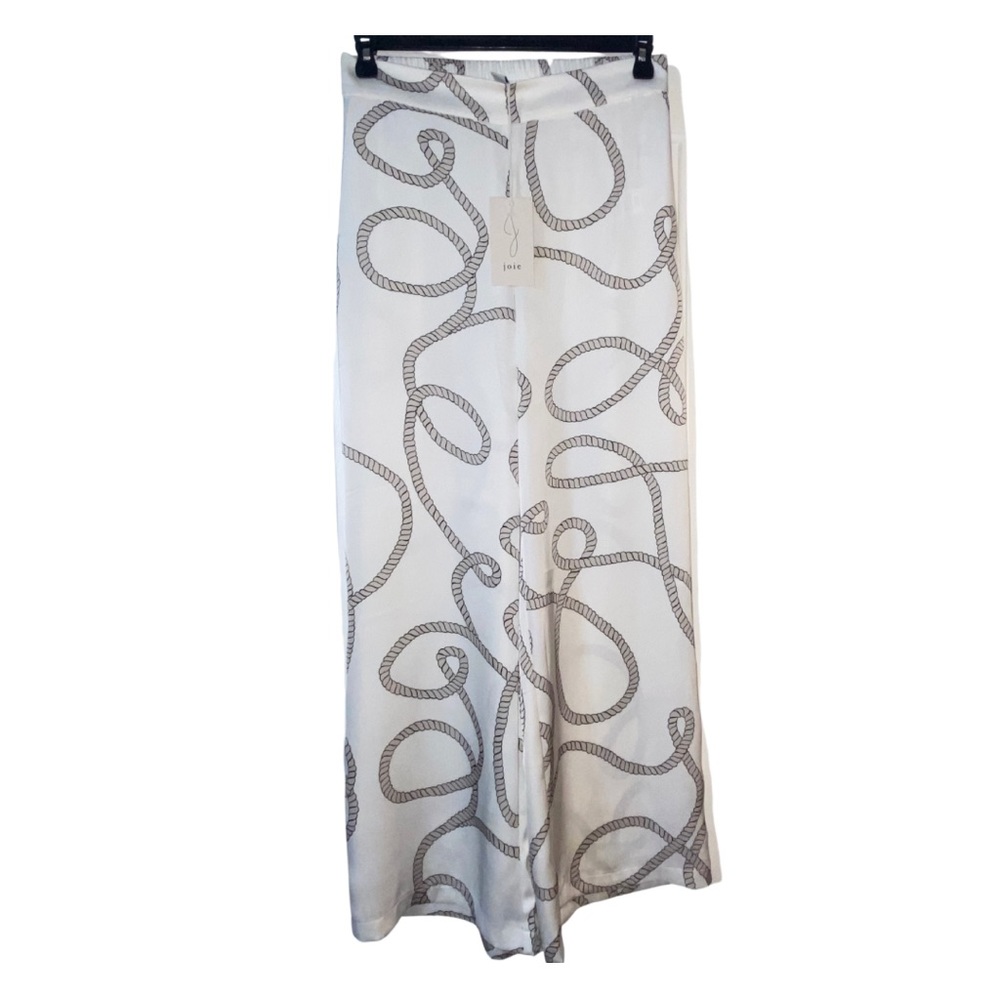 NEW Joie Palazzo Pant Ivory Nautical/Rope Print Size Medium Cruise Wear NWT